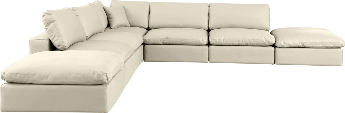 Comfy - 7 Piece Faux Leather Modular Corner Sectional