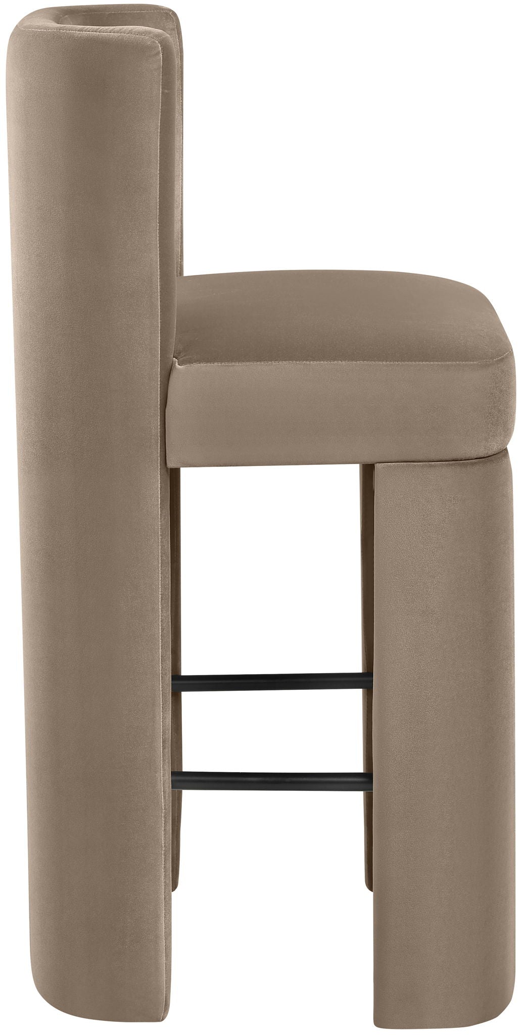 Zuno - Velvet Performance Fabric Upholstered Bar Stool (Set of 2)