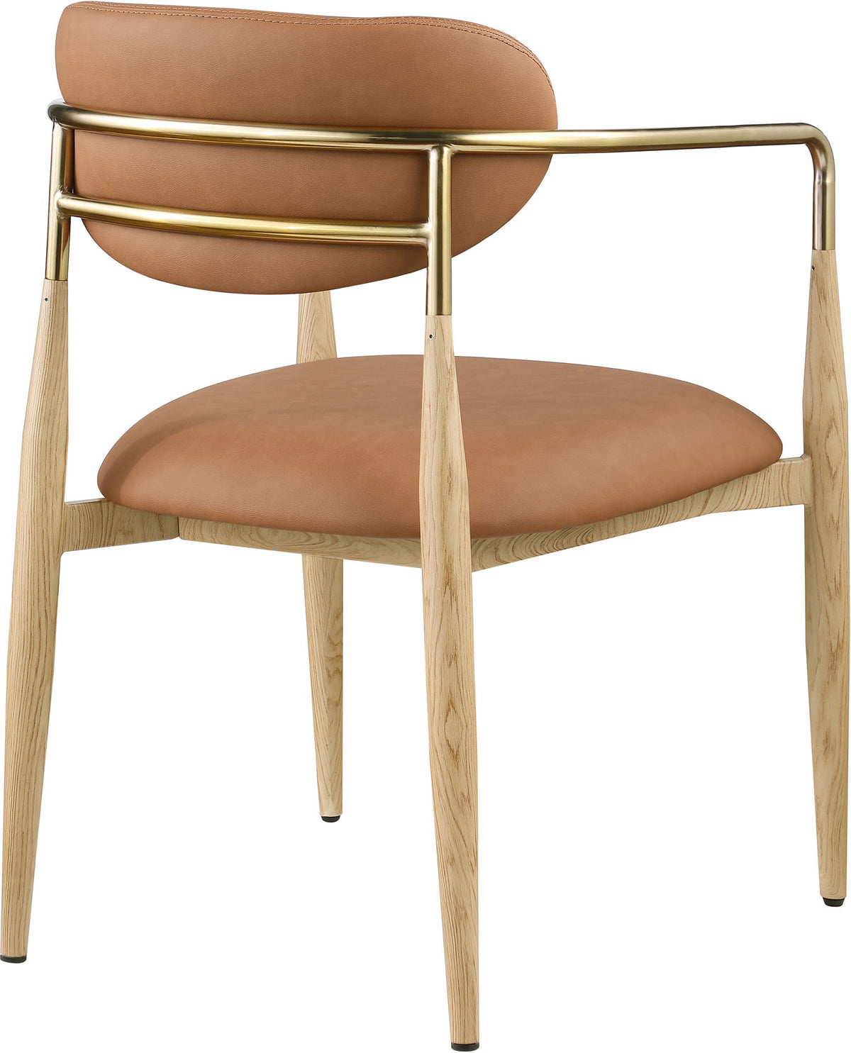 Ronda - Vegan Leather Upholstered Dining Arm Chair - Natural Legs