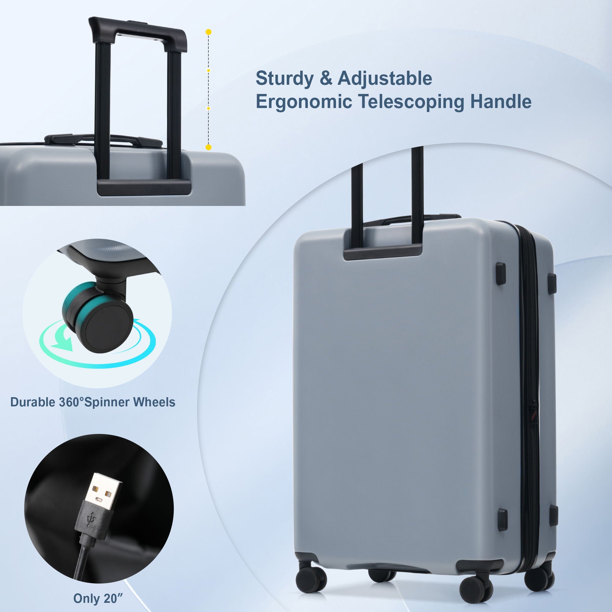 Hardside Luggage Set 5 Piece With Front Opening