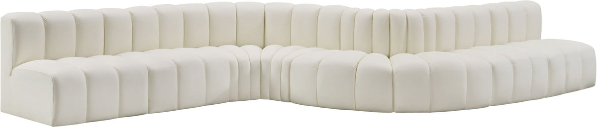 Arc - Faux Leather 8 Piece Curved Modular Sofa