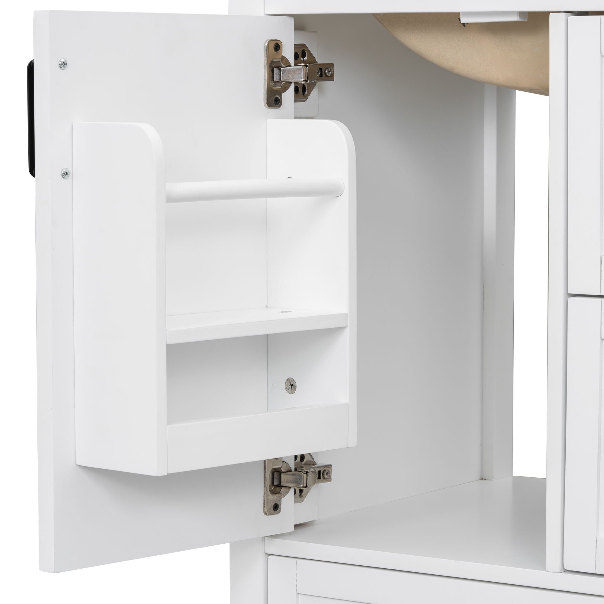Bathroom Vanity With Sink, Soft-Close Doors, Double-Layer Shelf And 3 Drawers