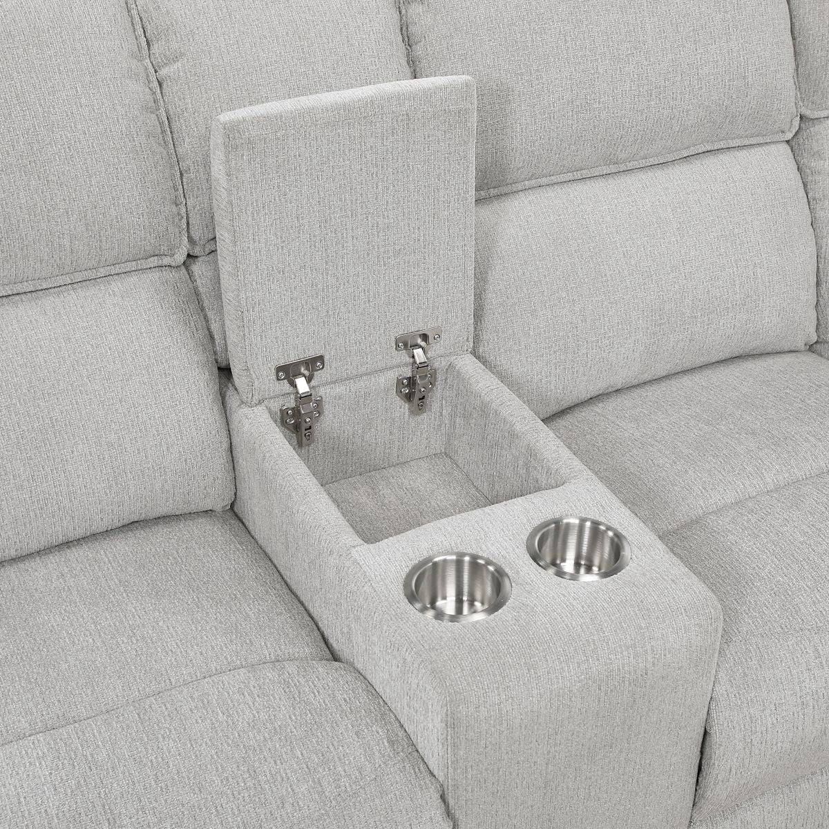 Thorne - 3 Piece Reclining Sectional With Left Console - Light Gray
