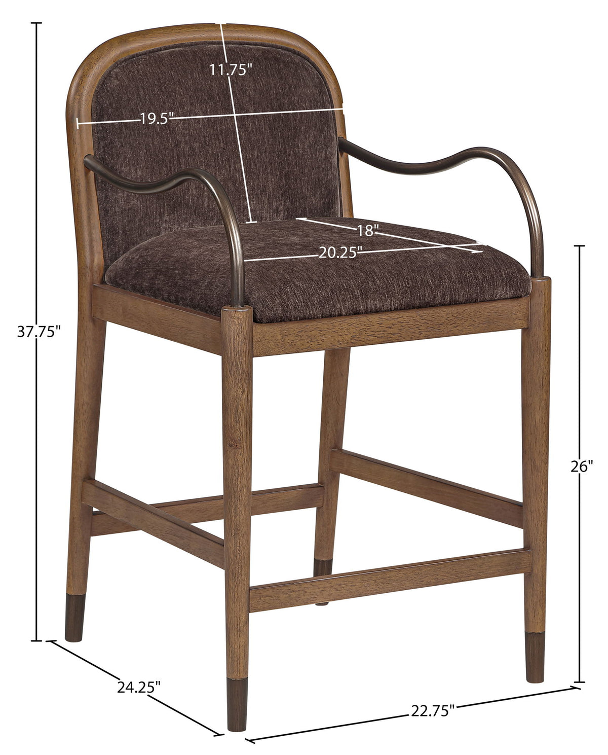 Cambria - Fabric Upholstered Counter Stool