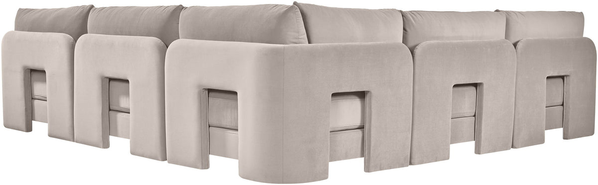 Hammond - Velvet Performance Fabric Upholstered 5 Piece Armless Sectional