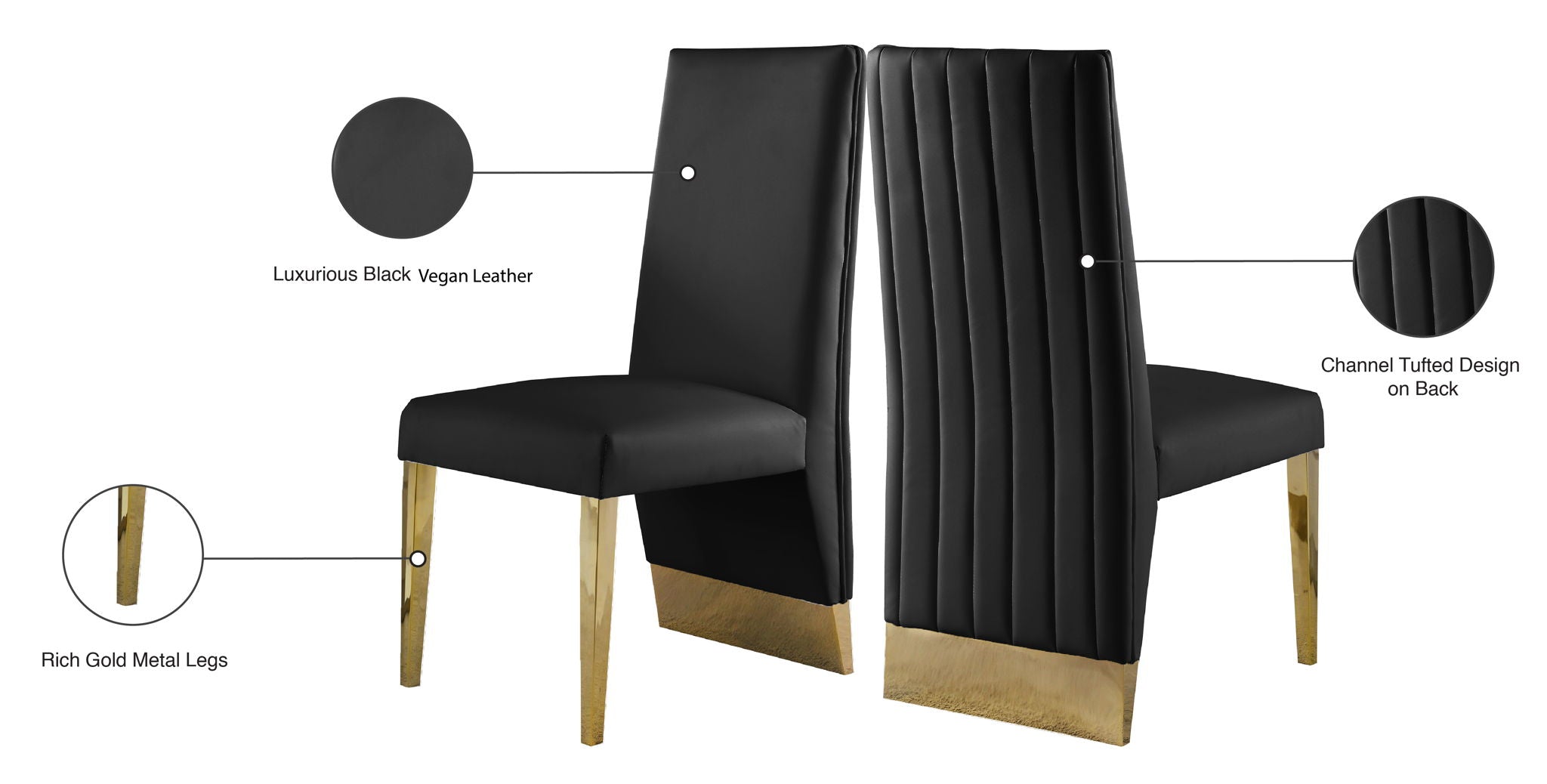 Porsha - Dining Chair (Set of 2) - Gold Base