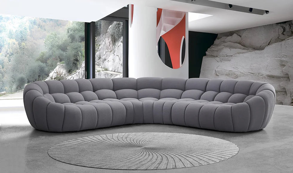 MI-2126B Bubbles Sectional. Grey
