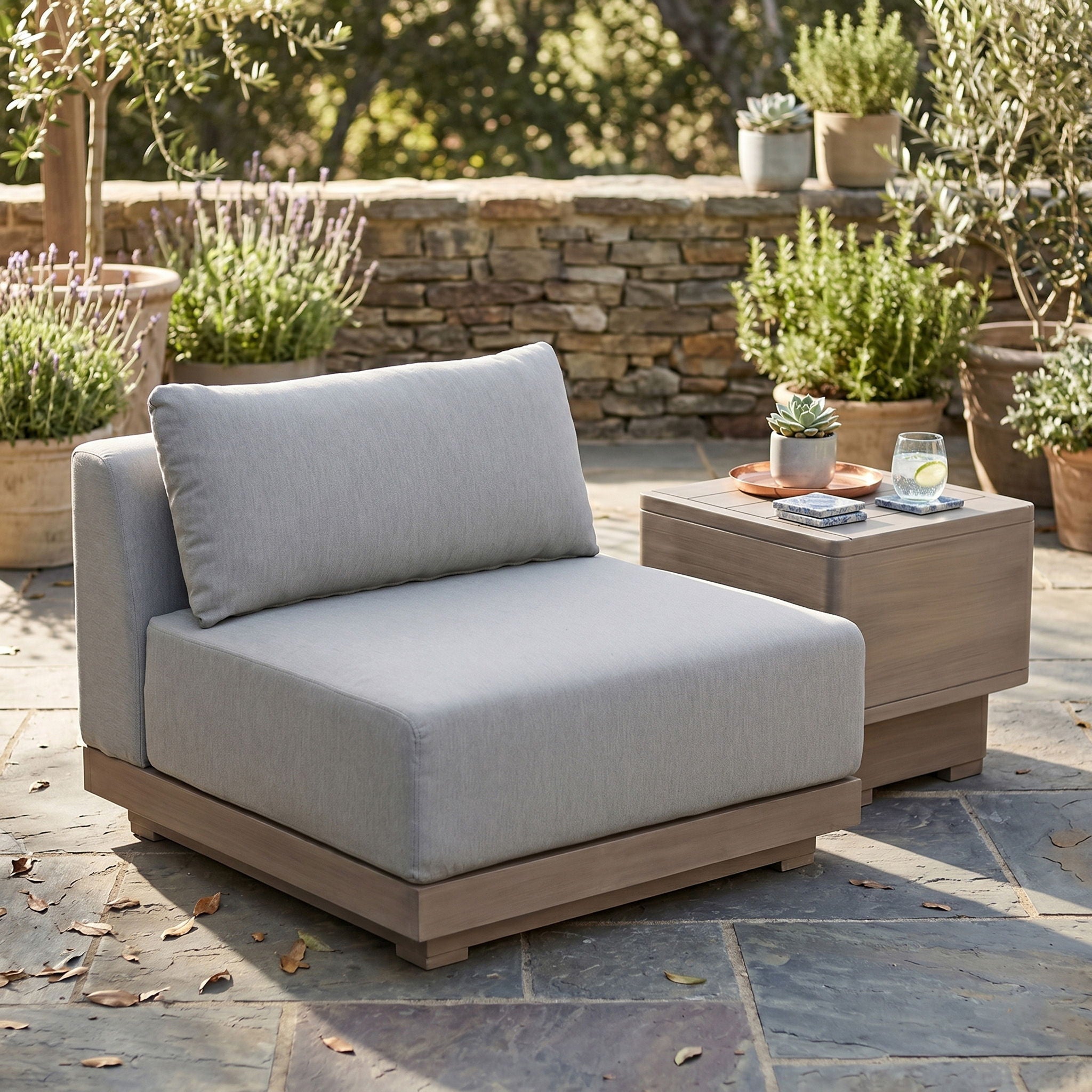 Solace - Olefin Performance Fabric Outdoor Patio Modular Armless Chair