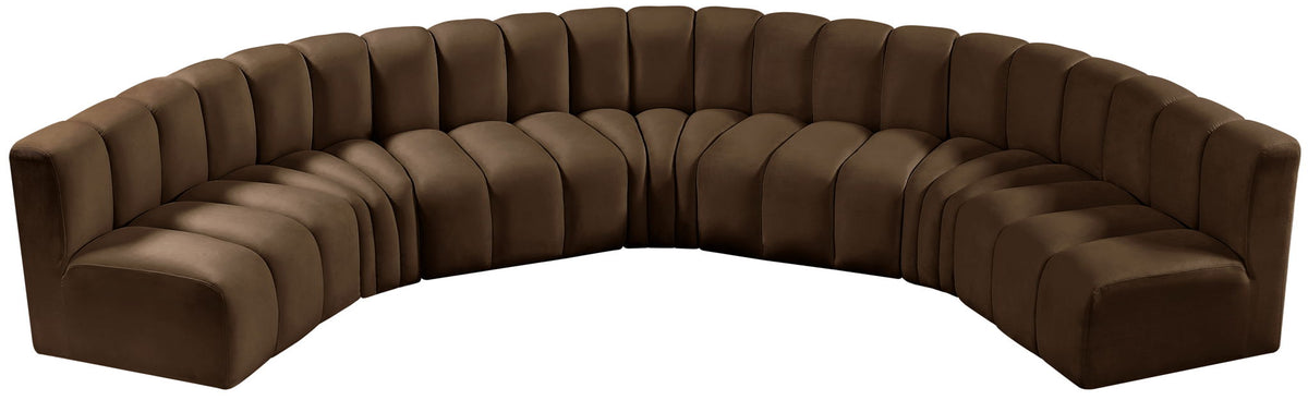 Arc - Velvet 7 Piece U-Shaped Modular Sofa