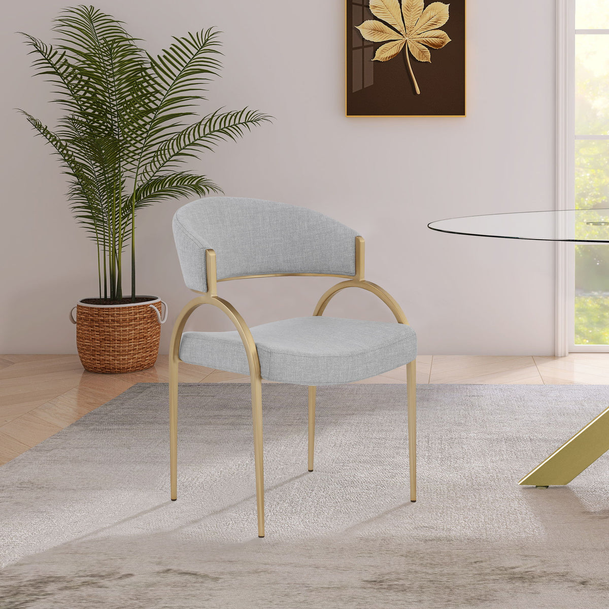 Privet - Dining Chair (Set of 2) - Gold Base