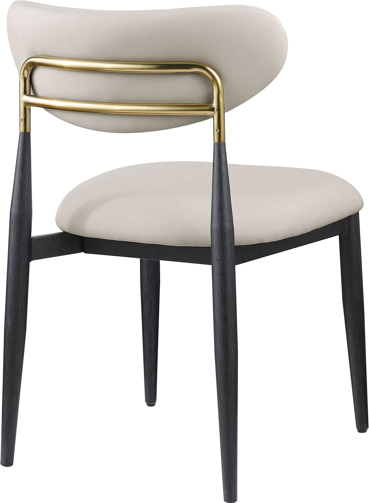 Ronda - Vegan Leather Upholstered Dining Side Chair - Black Legs