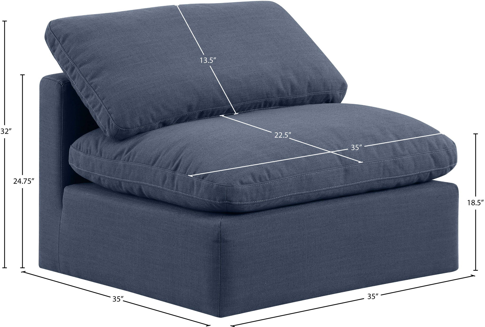 Indulge - Linen Armless Chair