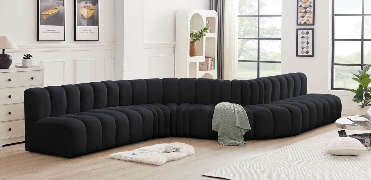 Arc - Velvet 8 Piece Curved Modular Sofa