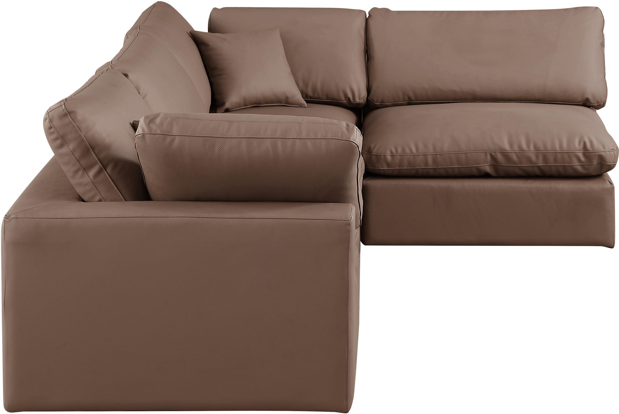 Comfy - 4 Piece Faux Leather Modular Armless Sectional