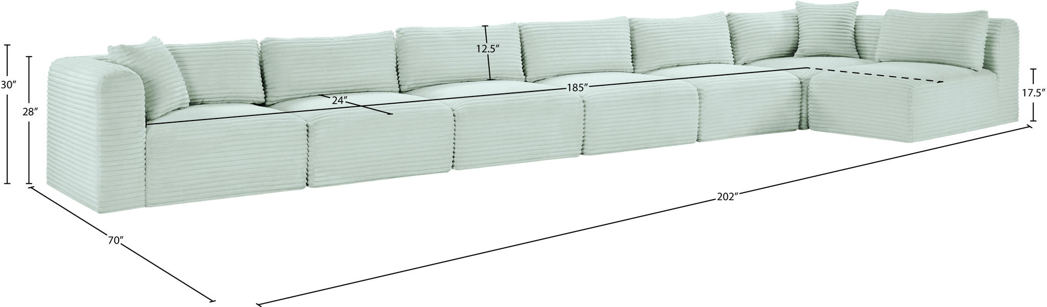 Shaggy - 7 Piece Modular Sectional
