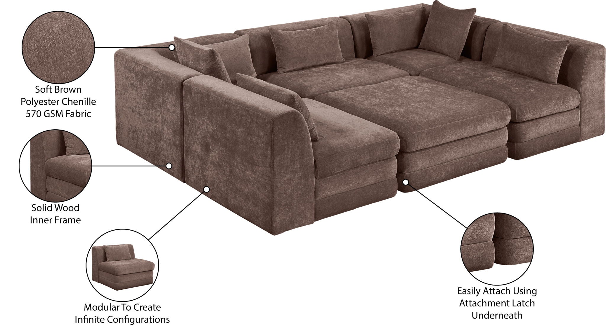 Stellar - 6 Piece Upholstered Modular Sectional