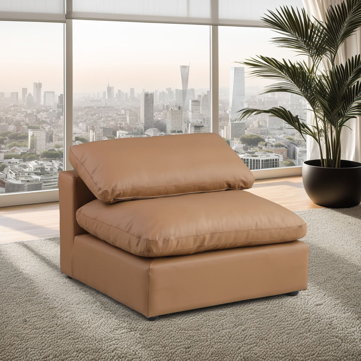 Comfy - Faux Leather Armless Chair