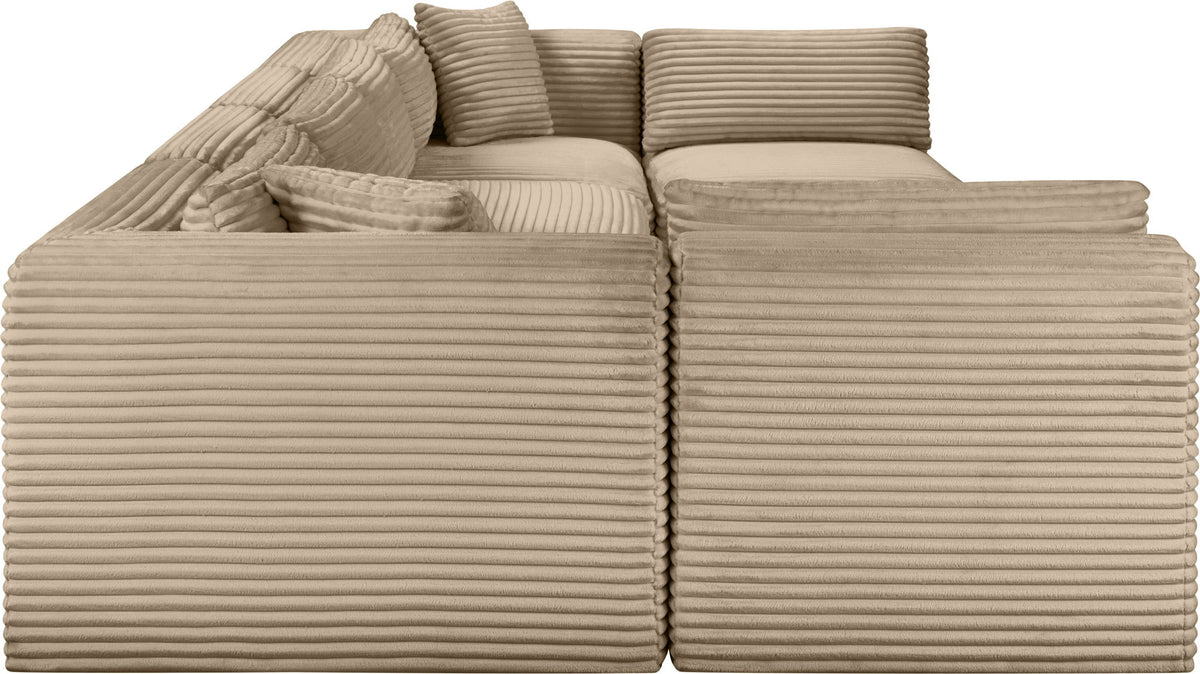 Shaggy - Fabric 6 Piece Modular U-Shaped Armless Sectional