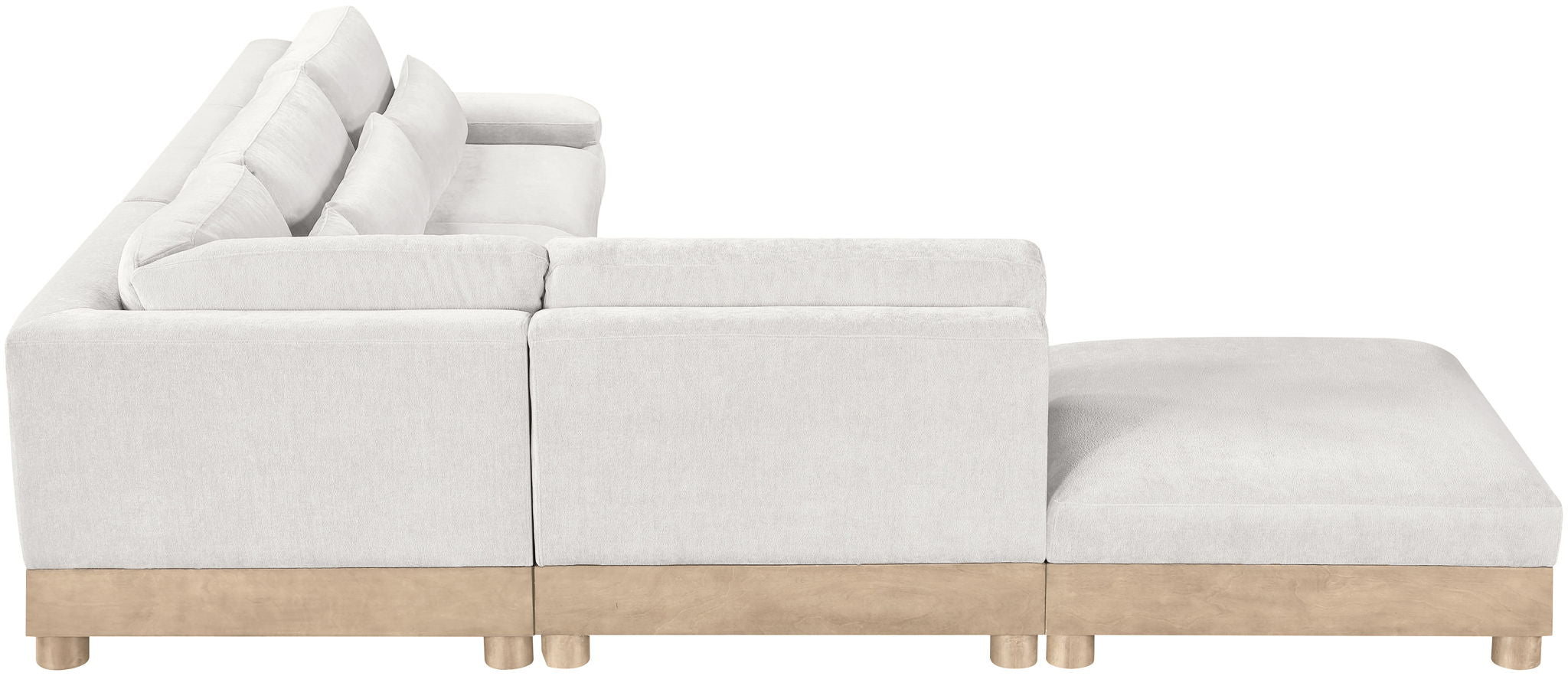 Turin - Chenille Fabric Upholstered Modular Sectional - White