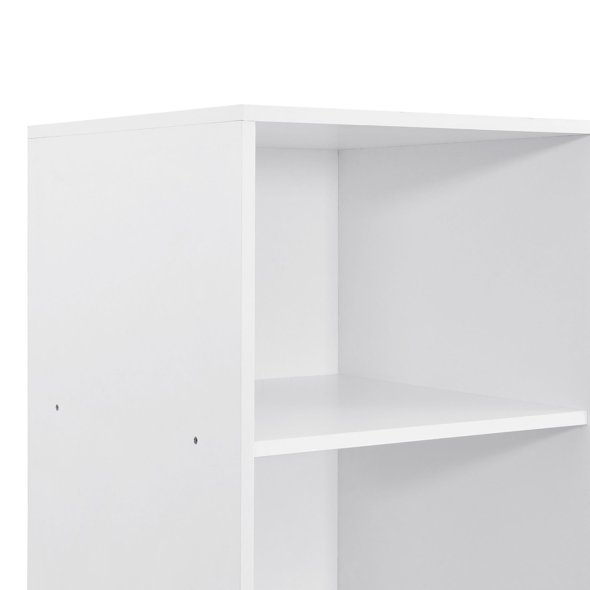 Doorless Storage Wardrobe For Dedroom With Shelves And 3 Drawers - White