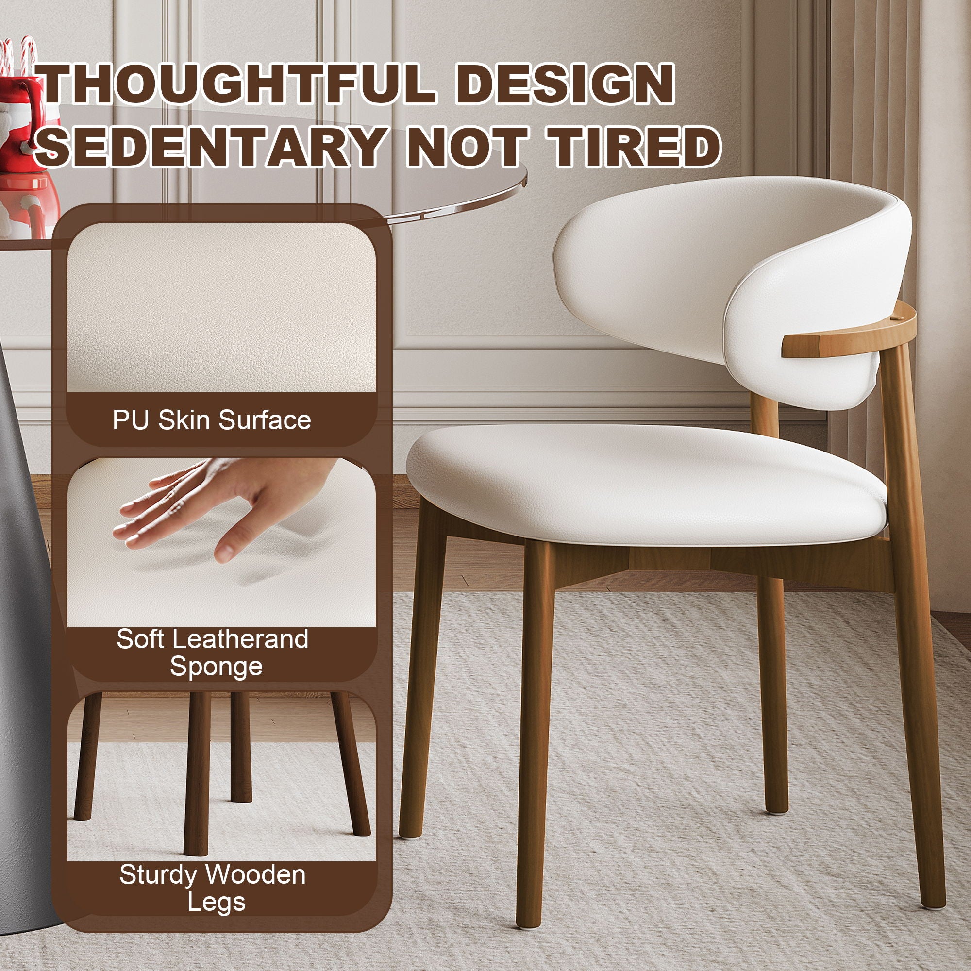Round Dining Table - Black / Brown - Tempered Glass