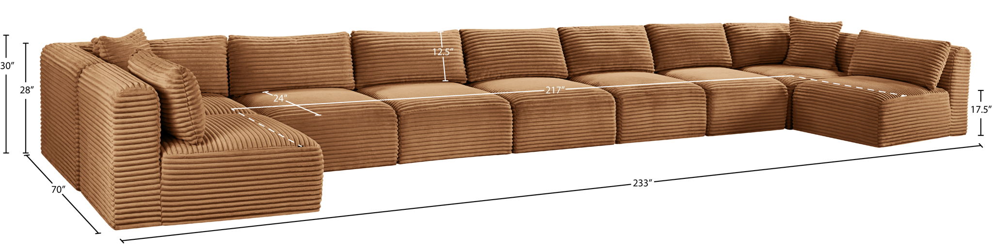 Shaggy - Fabric 9 Piece Modular Sectional