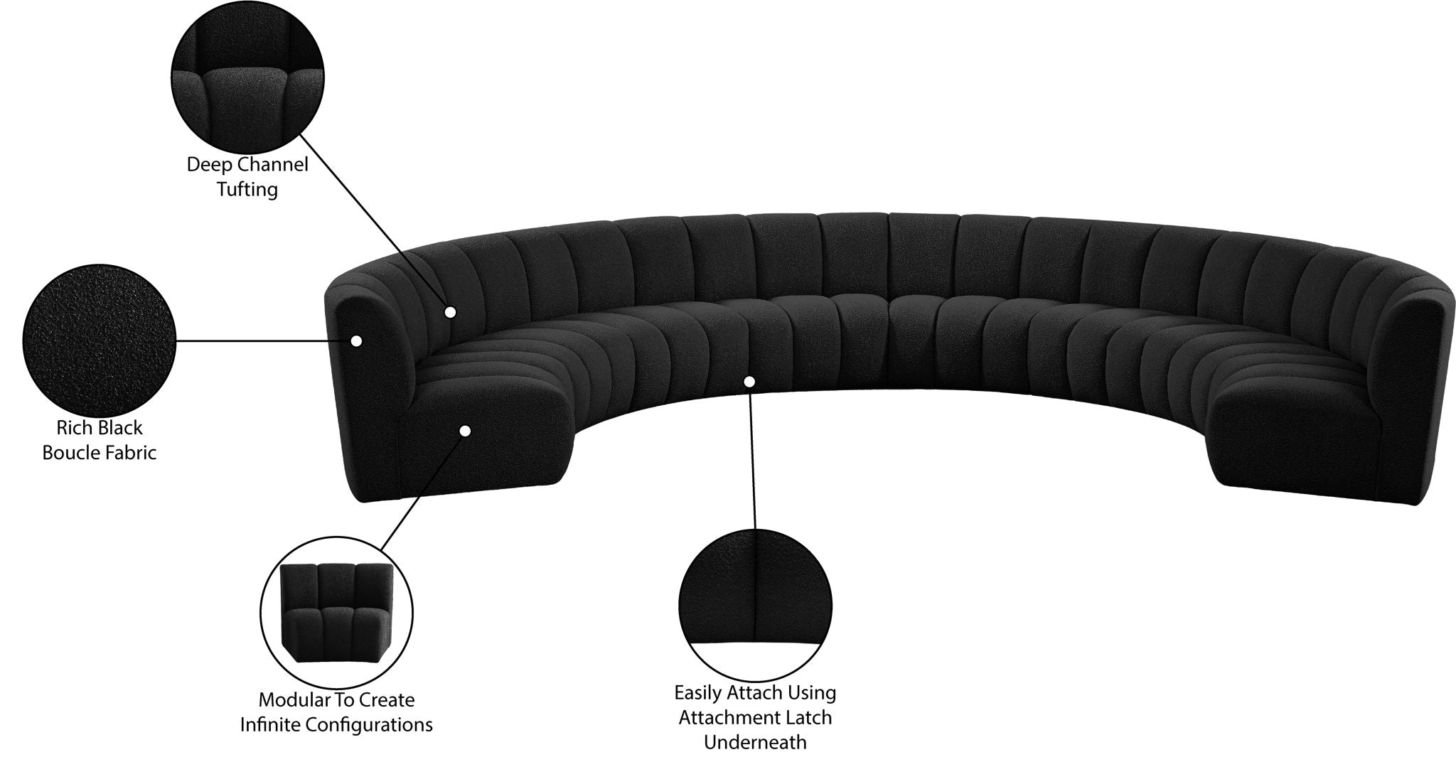 Infinity - 8 Piece Boucle Modular Sectional