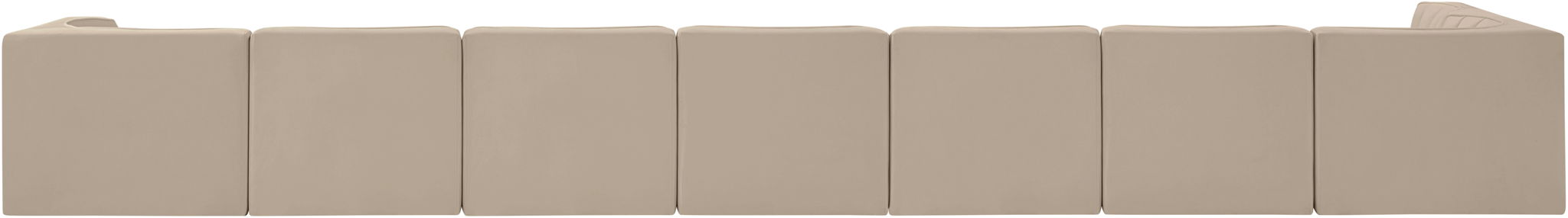 Rummi - Velvet Performance Fabric Upholstered 8 Piece Modular Sectional, L-Shaped (Right)