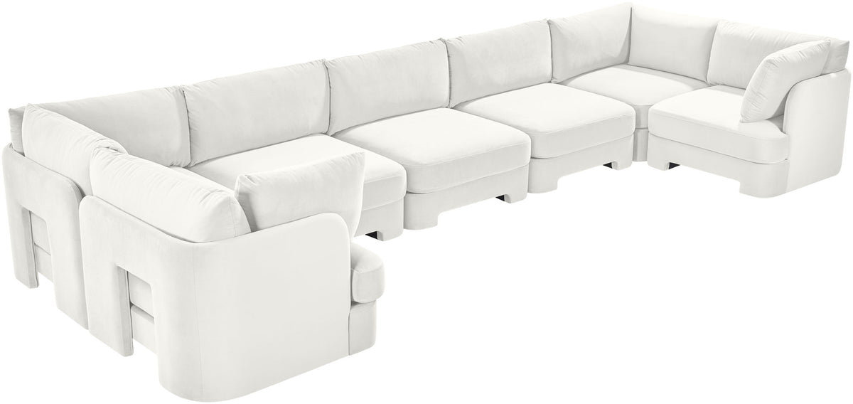 Hammond - Velvet Performance Fabric Upholstered 7 Piece U-Shaped Sectional