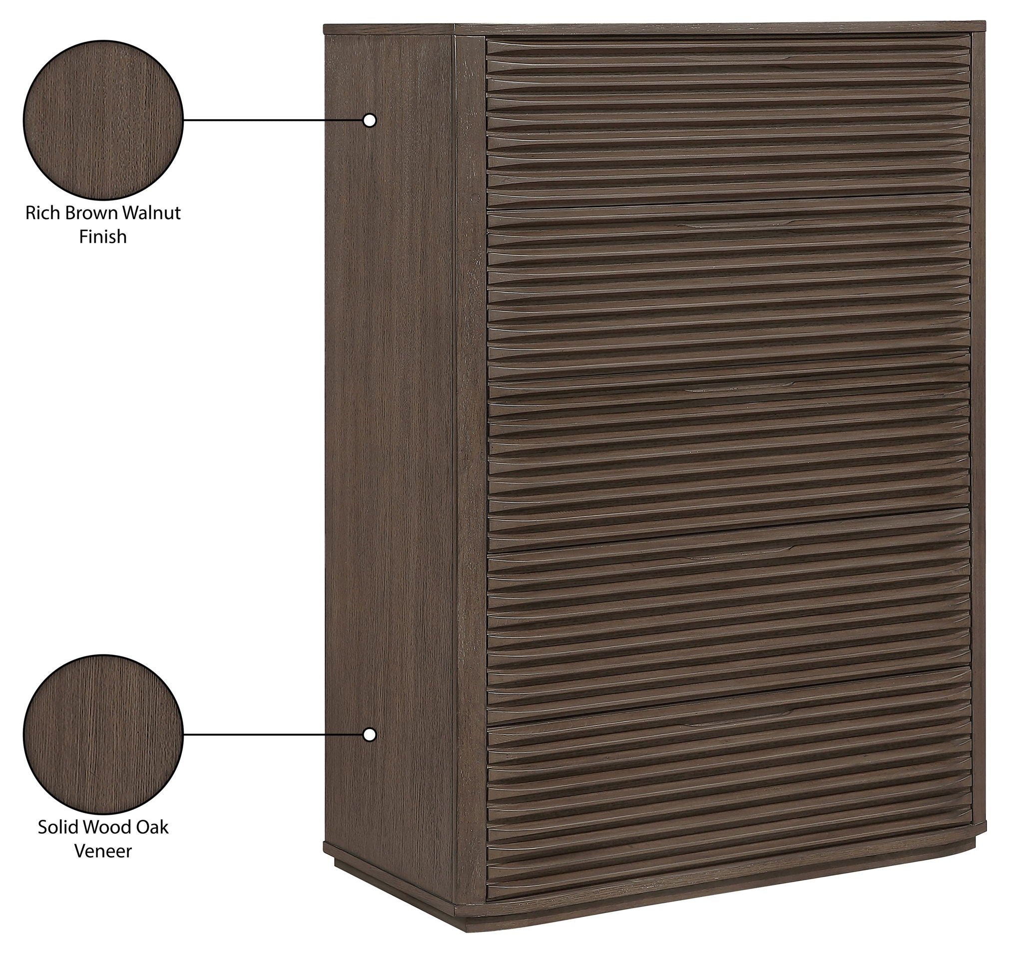 Morino - Oak Veneer And Solid Wood Chest - Brown