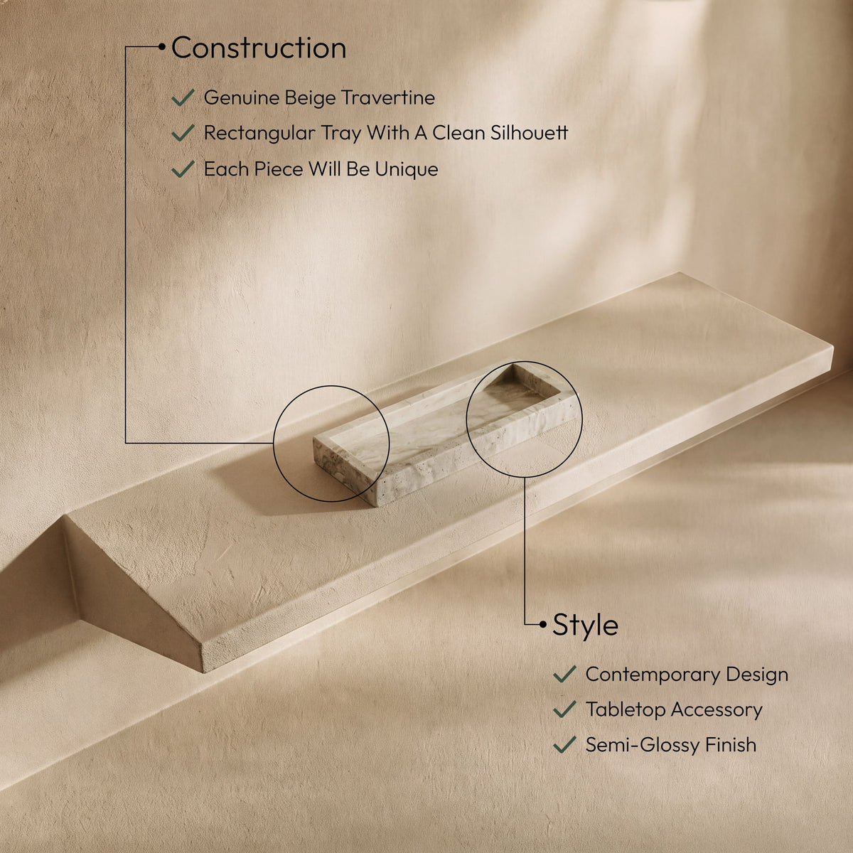 Michael - Travertine Tray