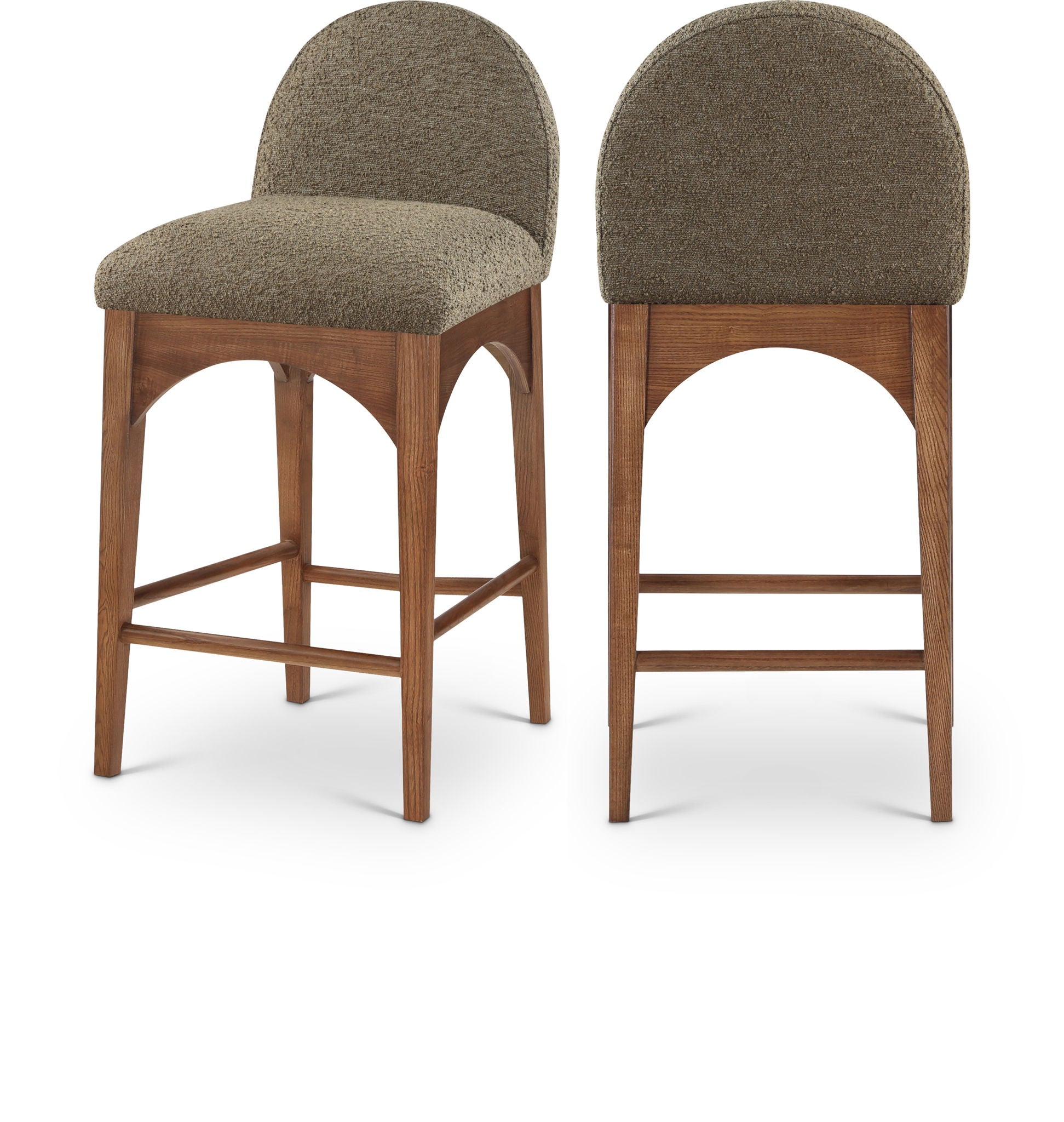 Waldorf - Boucle Stool With Brown Legs