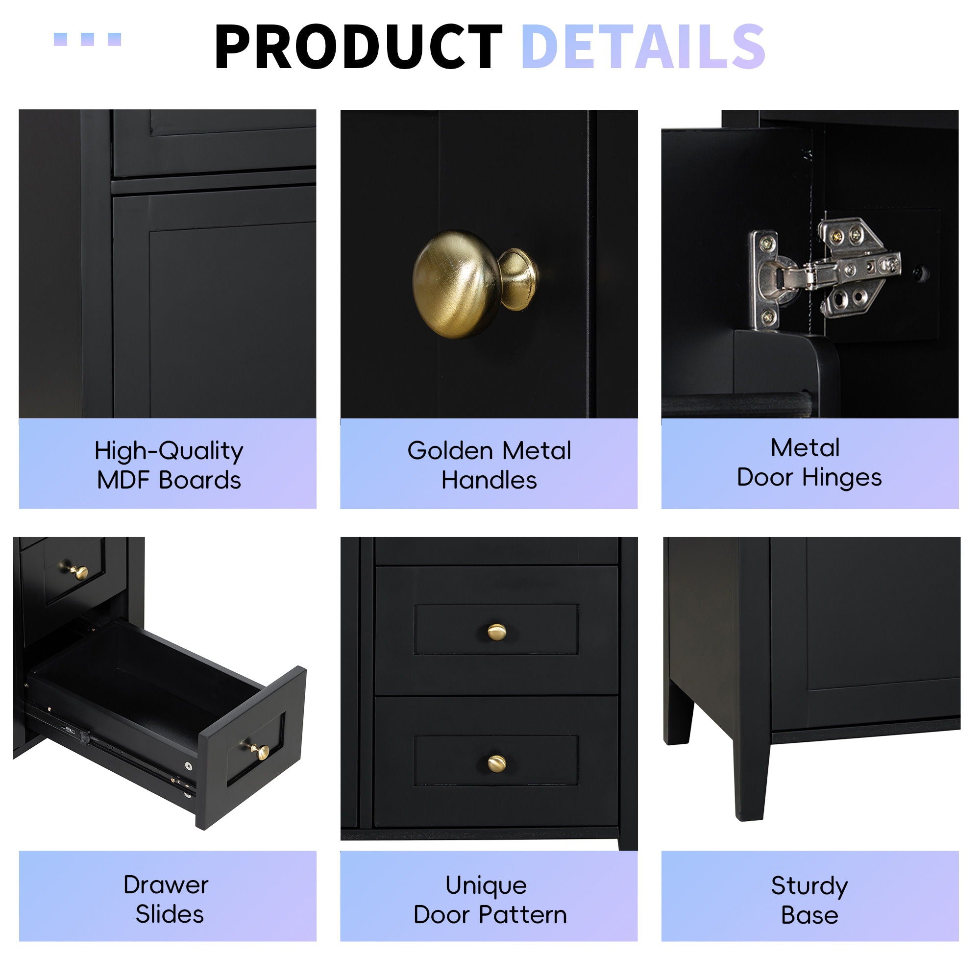 Bathroom Vanity With Sink, Cabinet With 3 Drawers And Adjustable Shelf