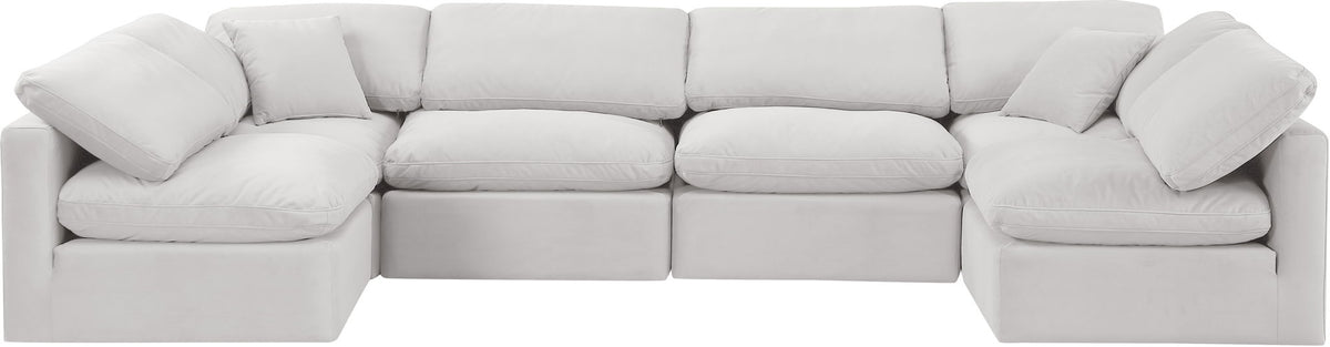 Indulge - Velvet 6 Piece Modular U-Shaped Sectional