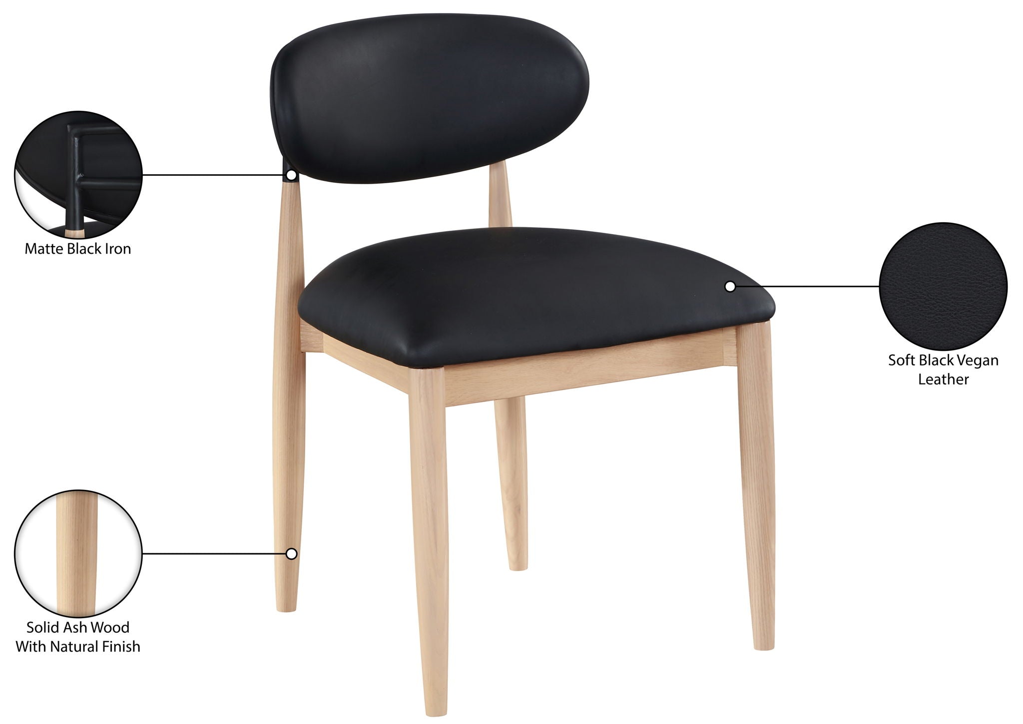 Riccio - Side Chair (Set of 2) - Natural Frame