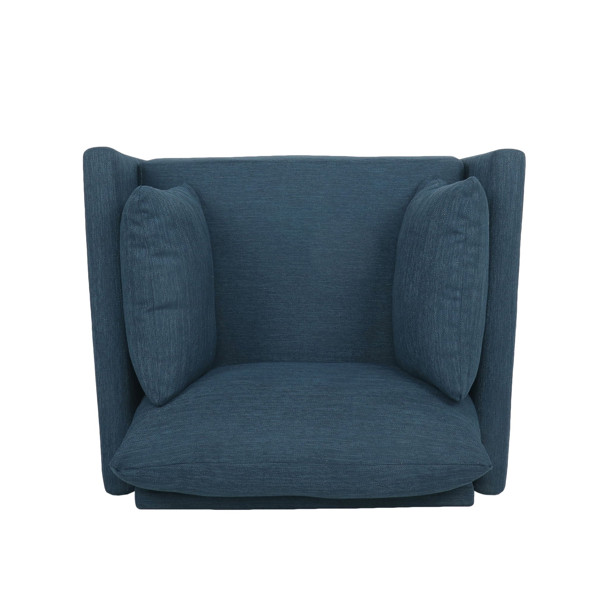 Luminate - Upholstered Fabric Club Chair With Tapered Legs And 2 Accent Pillows - Navy Blue