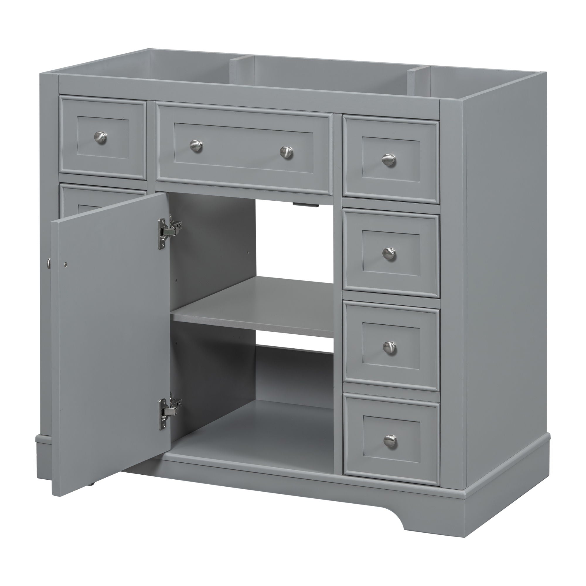 Modern Bathroom Vanity Base Only With 1 Cabinet And 6 Drawers