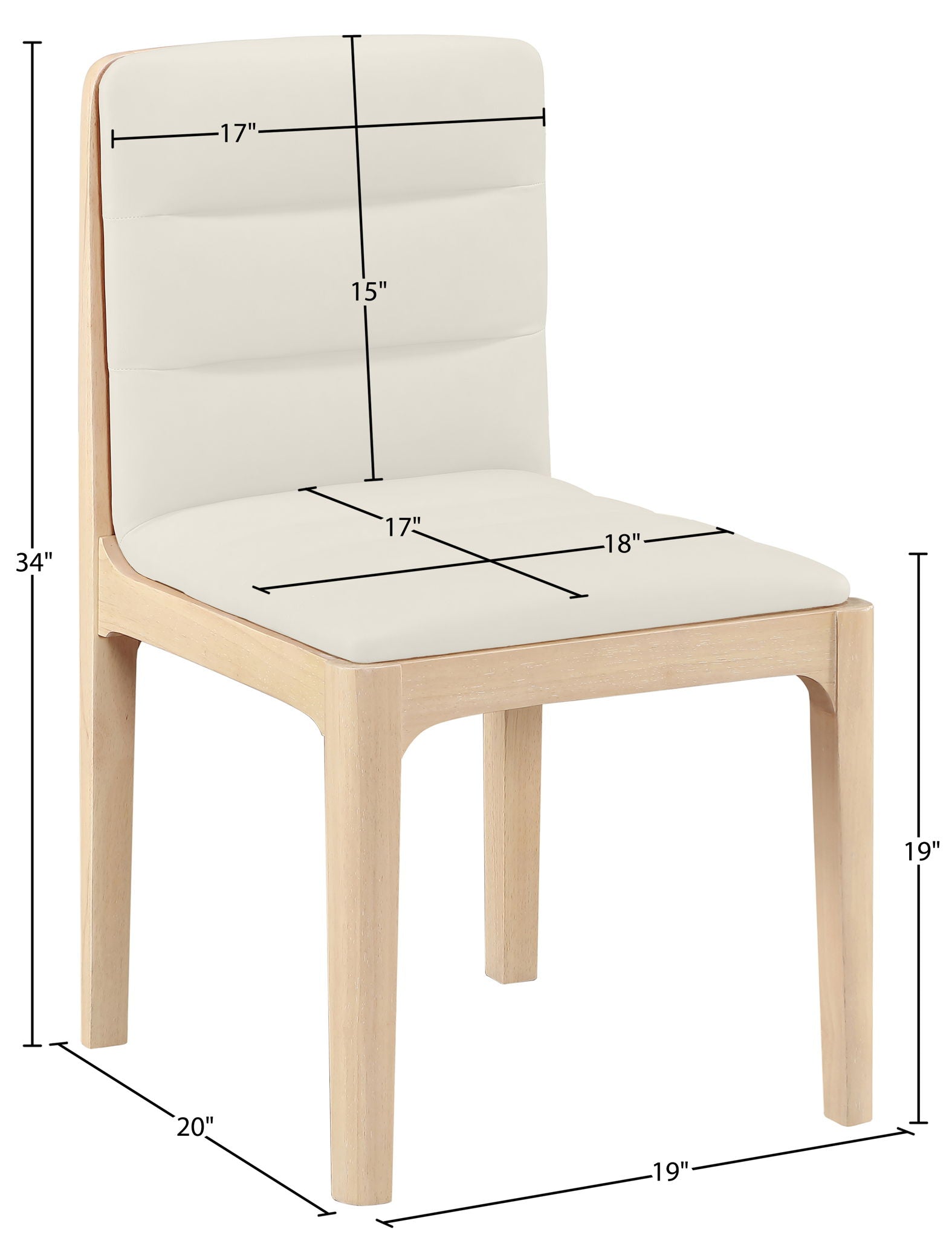 Ellis - Vegan Leather Upholstered Dining Chair (Set of 2) - Natural Base