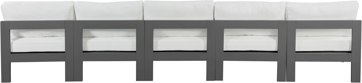 Nizuc - Outdoor Patio 5 Seat Modular Armless Sofa With Gray Frame
