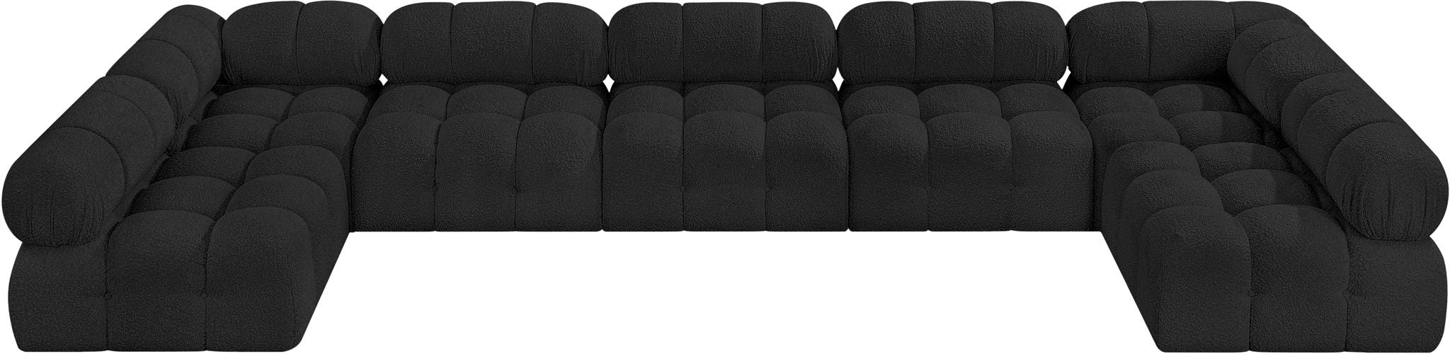 Ames - 7 Piece Boucle Fabric Modular Sectional