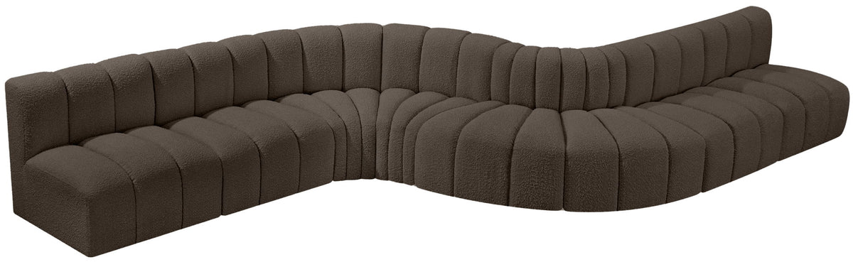 Arc - Boucle Fabric 8 Piece Curved Modular Sofa