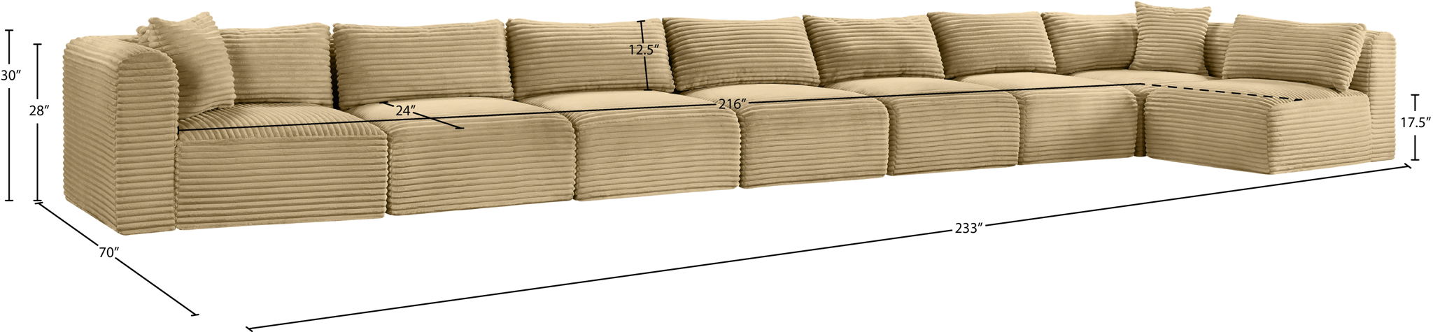 Shaggy - 8 Piece Modular Sectional