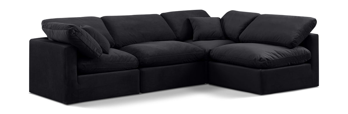 Indulge - Velvet 4 Piece Modular Sectional