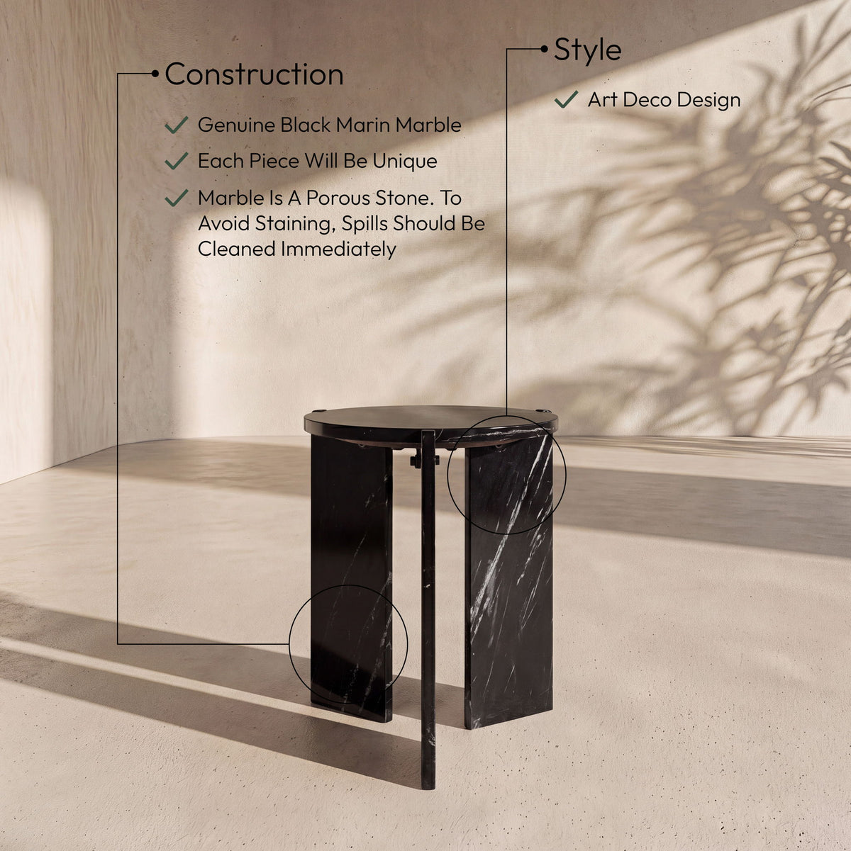 Vernazza - Genuine Marble Table