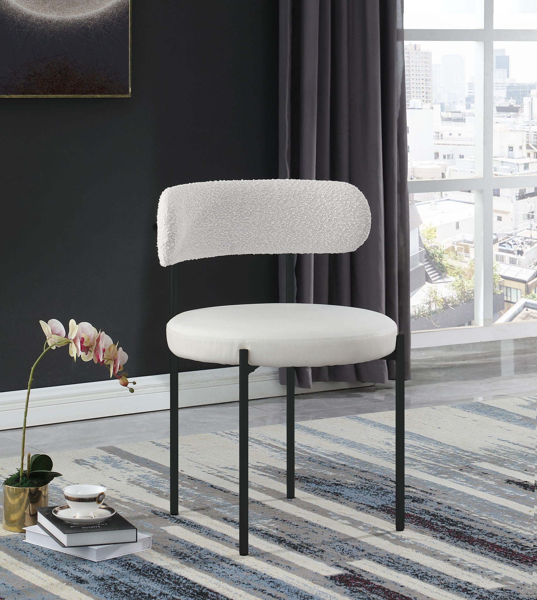 Beacon - Faux Leather Dining Chair With Black Legs (Set of 2)