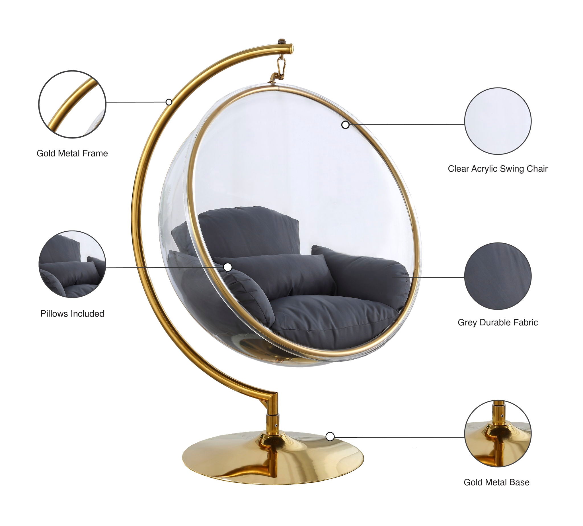 Luna - Swing Bubble Accent Chair
