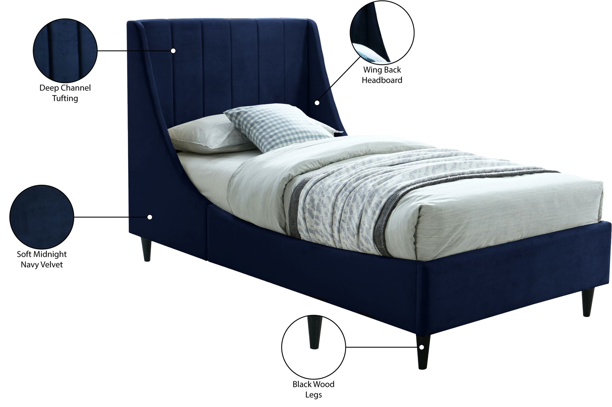 Eva - Velvet Bed