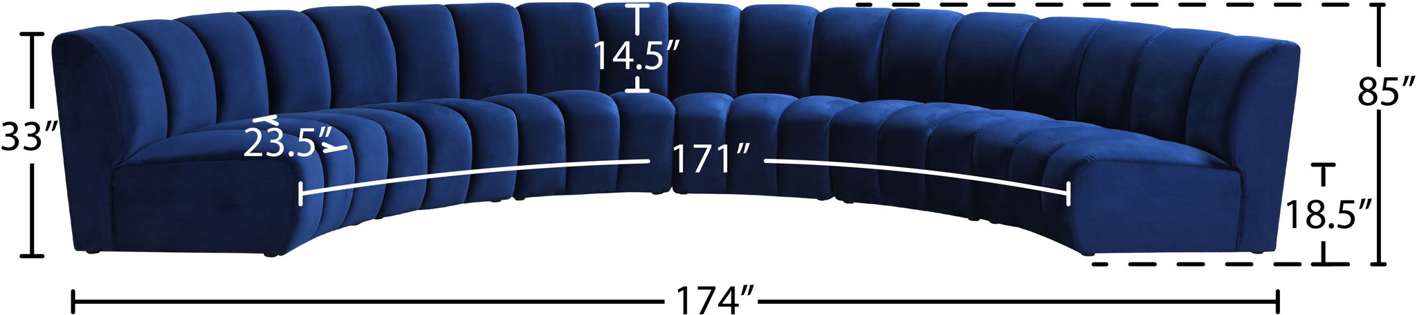 Infinity - 6 Piece Velvet Modular Sectional