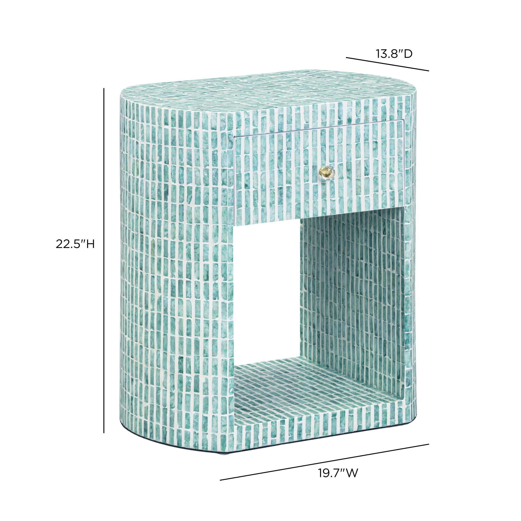 Prim - Capiz Shell Nightstand - Blue