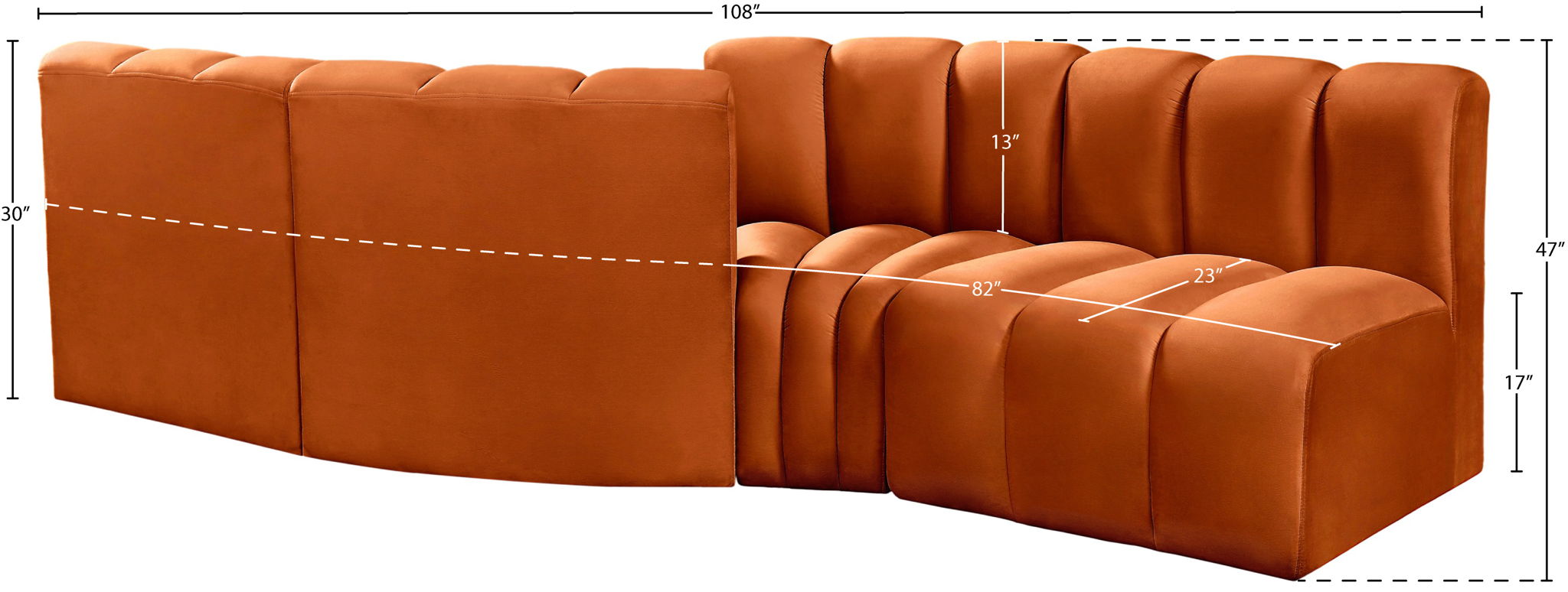 Arc - Velvet 4 Piece Sofa
